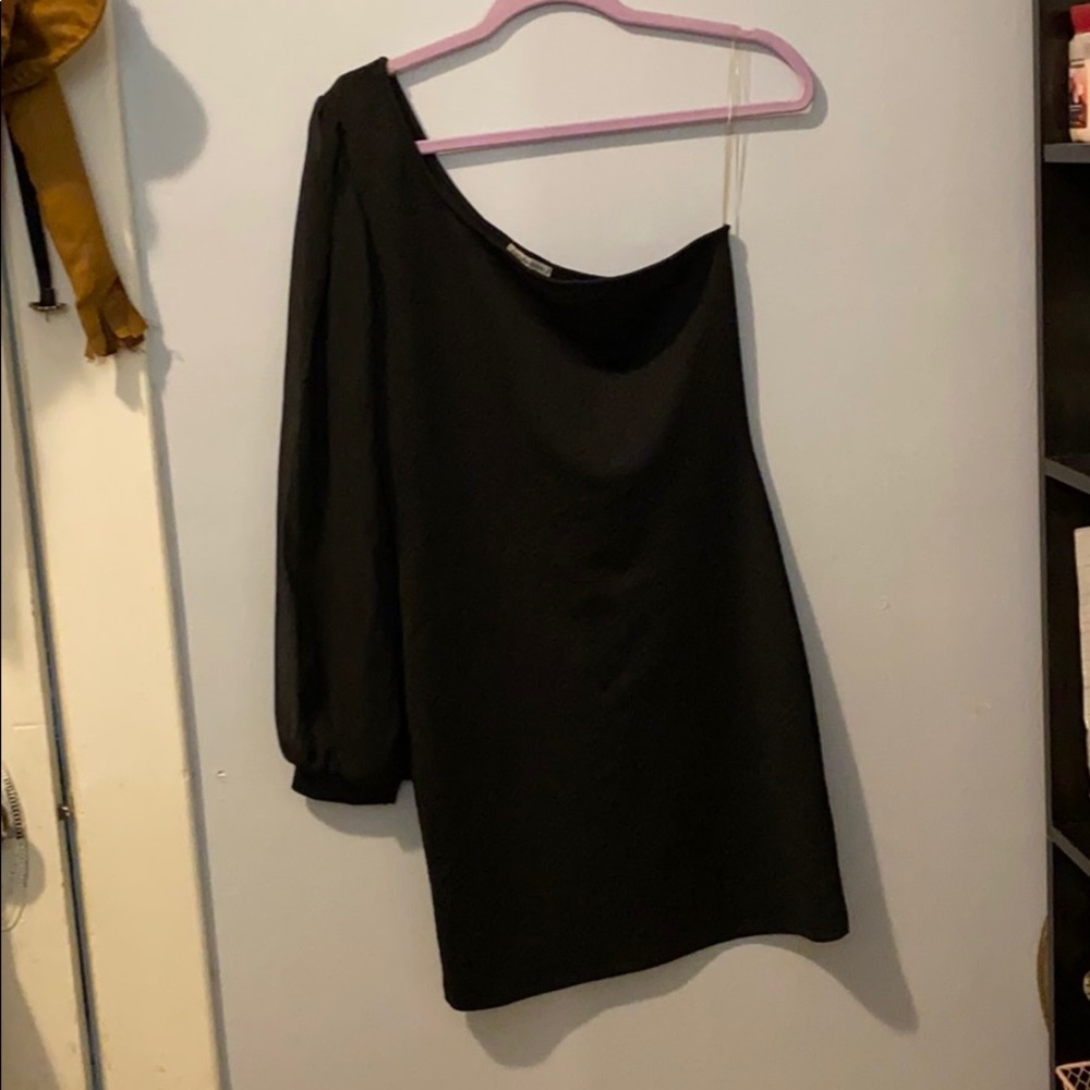 Black one shoulder dress